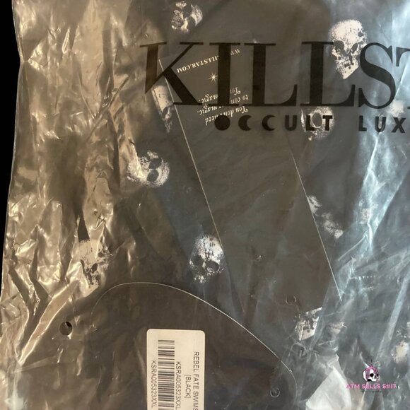 NWT Killstar Rebel Fate Skull Print Monokini Swimsuit Plus Size 2X - Picture 8 of 10